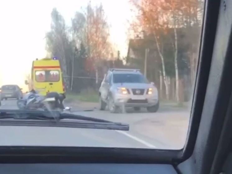 В Подмосковье произошло ДТП с участием мотоциклиста