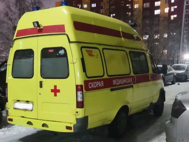 Женщину увезли в больницу после ночного пожара на севере Карелии