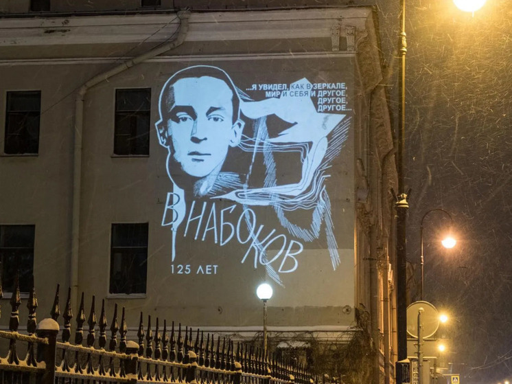 На фасадах домов Петербурга появится световая инсталляция с Набоковым