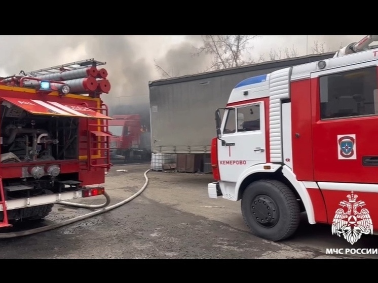 Пожар в частной автомастерской произошел в центре Кемерова