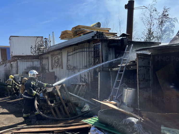 Сотрудники МЧС потушили пожар в бане в поселке Черничное