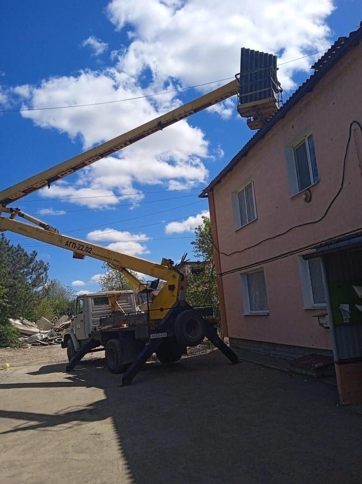 Ингушские строители восстанавливают пострадавшие здания в Запорожской области