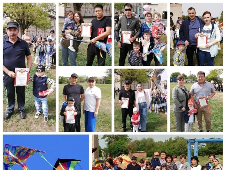 Семьи райцентра Калмыкии приняли участие в фестивале воздушных змеев