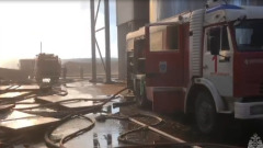 МЧС показало кадры с пожара в ДОК Калевала в Карелии