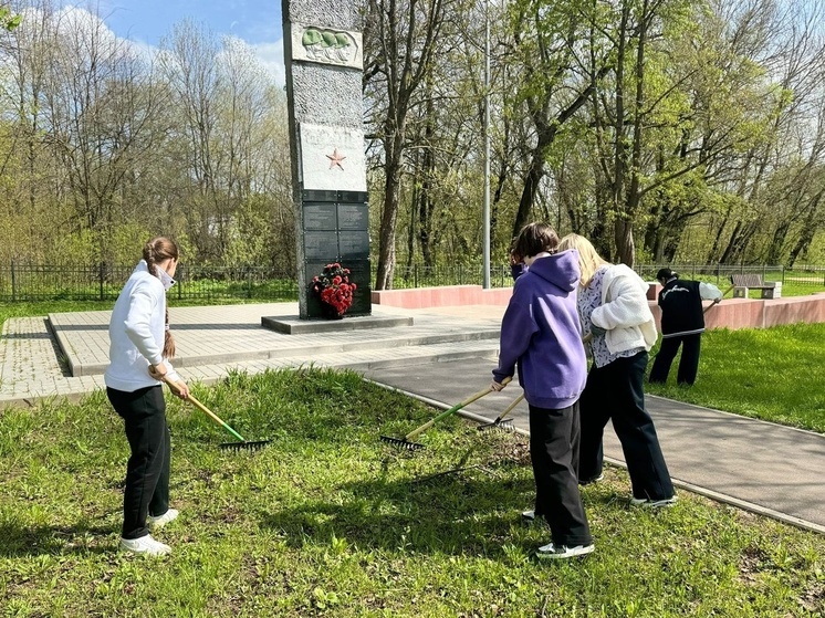 Молодежь Серпухова навела порядок у памятника