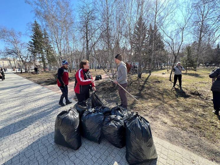 На общегородском субботнике в Новосибирске собрали 4,5 тонны мусора