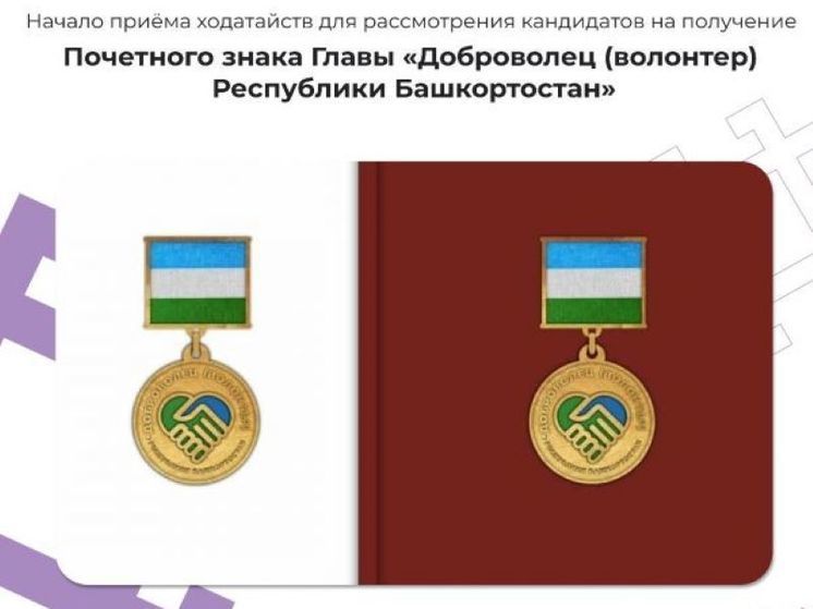 Волонтеры могут получить почетный знак «Доброволец Республики Башкортостан»
