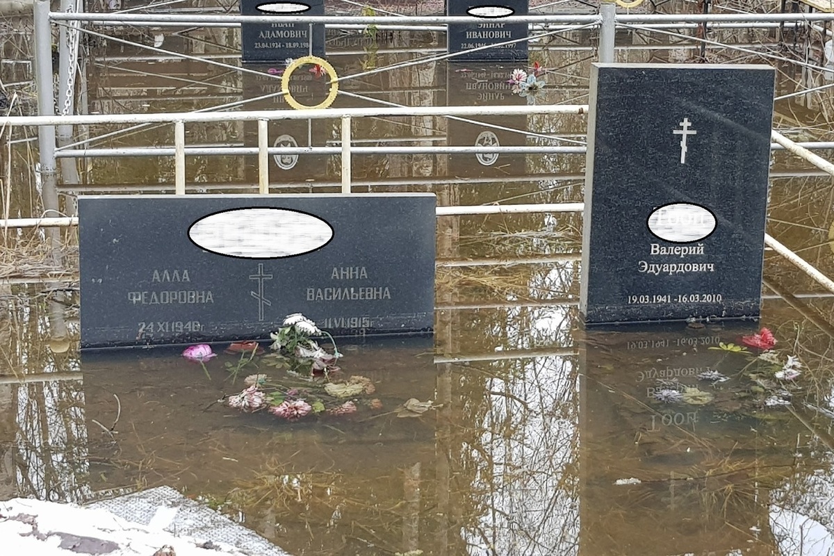 Кладбище ушло под воду под Петрозаводском