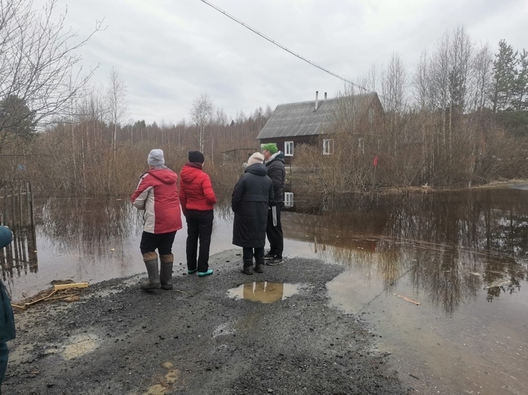 Спасатели выехали в подтопленный поселок в Пряжинском районе