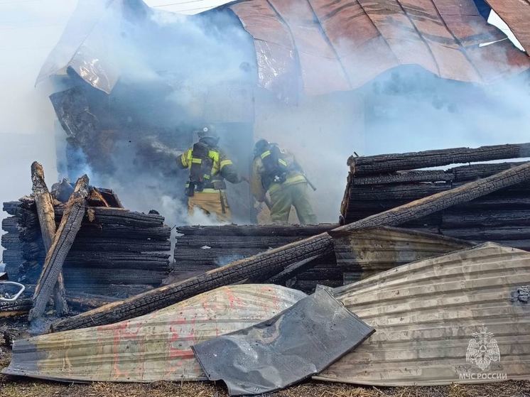 В алтайском селе полностью выгорел жилой дом