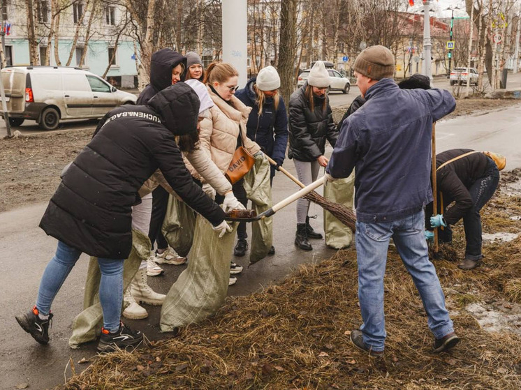 Жители Мурманска очистили 44 территории в рамках общегородского субботника
