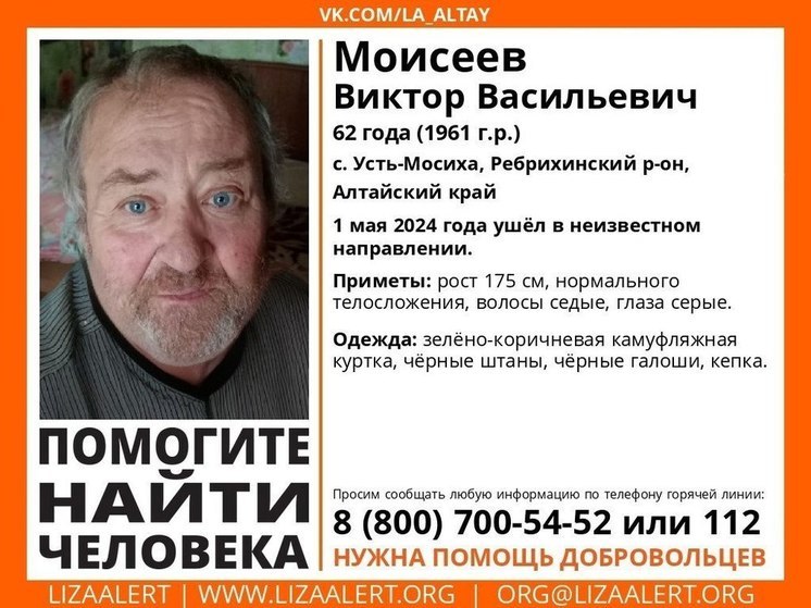 В Алтайском крае ищут пропавшего под Ребрихой 62-летнего мужчину