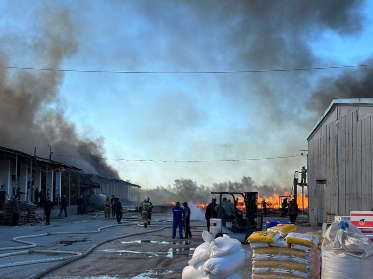 В Нижнегорском районе загорелась овощебаза