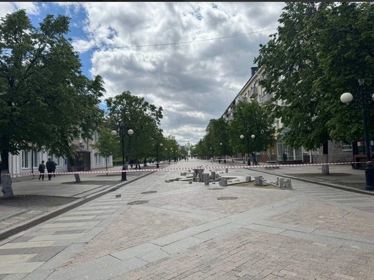 В Пензе начали перекладывать гранитную плитку на улице Московской