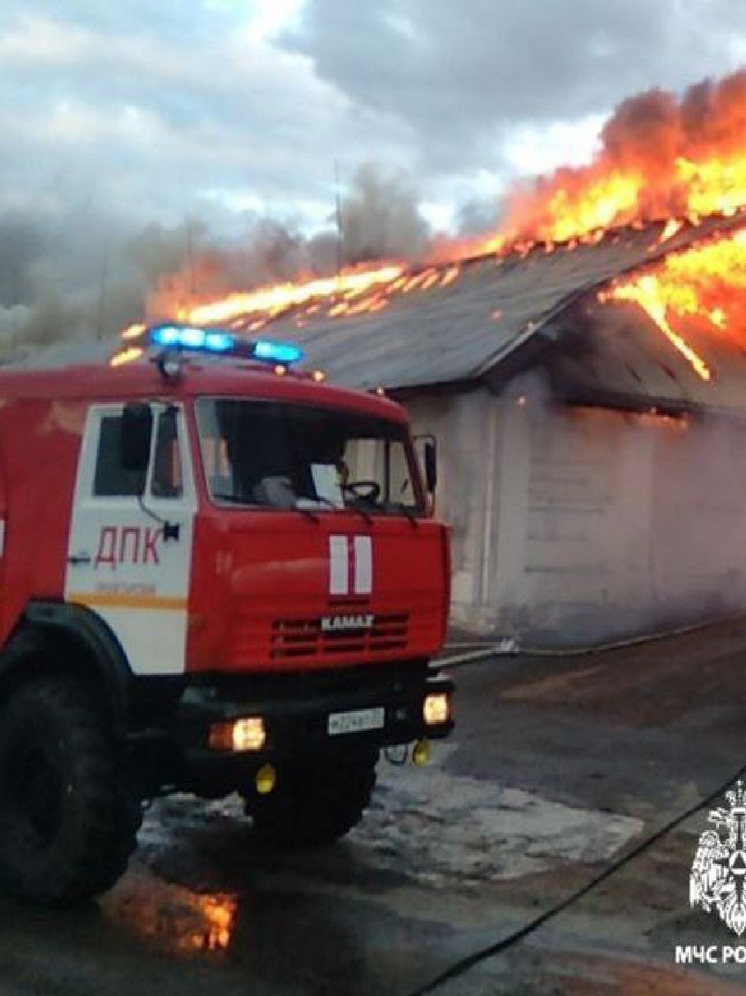 В Ракитном произошел крупный пожар на складе и зерносушилке