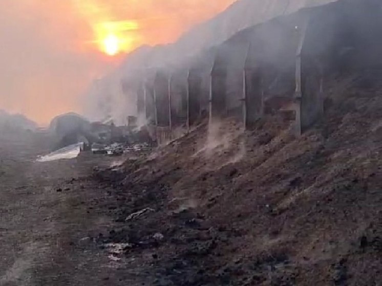 Склад с зерном сгорел в Амурской области