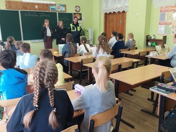 Сотрудники Госавтоинспекции провели беседу с учениками Клепиковской школы №1