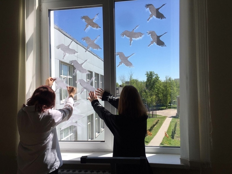 Серпуховские школьники приняли участие в акции «Окна Победы»