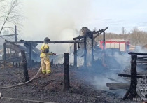 В селе Новотроицке Читинского района 9 мая сгорели пилорама, пиломатериалов и сено