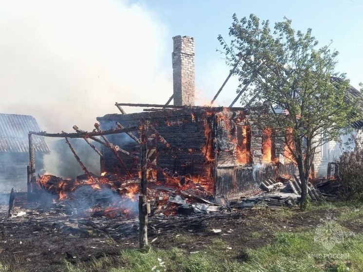 Пожар в брянском поселке Латыши уничтожил половину дома