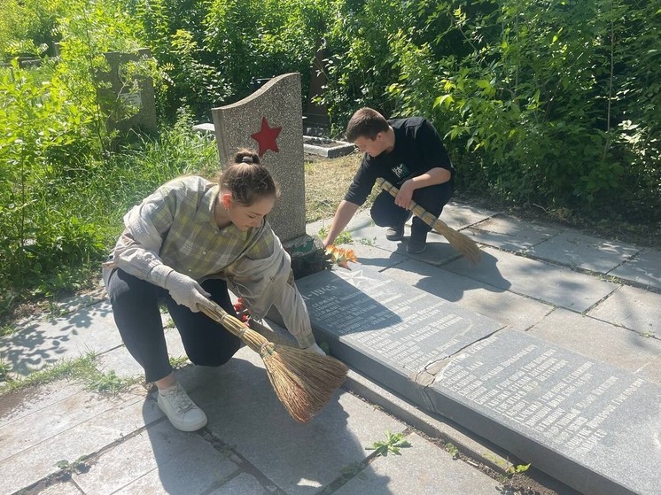 Студотряды ДНР привели в порядок памятники и братские могилы ко Дню Победы