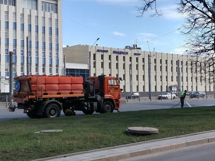 На чистку улиц Петербурга ушло 100 тысяч литров шампуня для уборки улиц