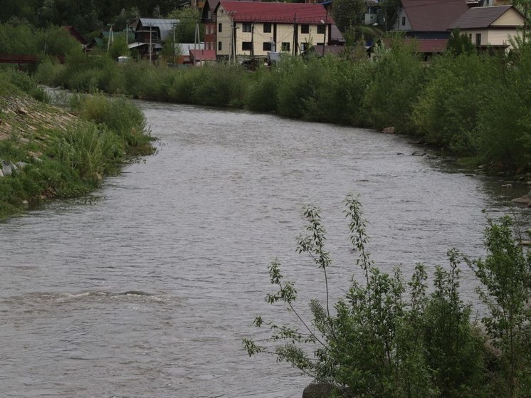 В Горном Алтае вода подступает к жилым домам и топит дороги