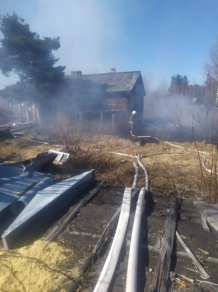 Жители поселка в Карелии отстояли свои дома у страшного пожара