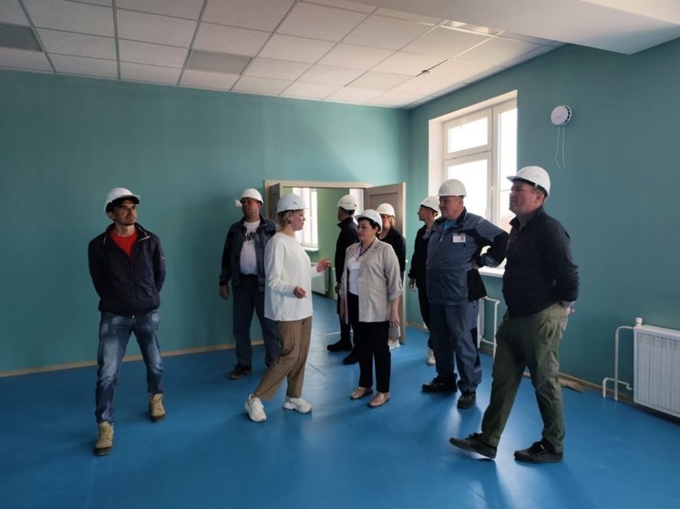 В селе Крабозаводское подходит к концу строительство детского сада на 110 мест
