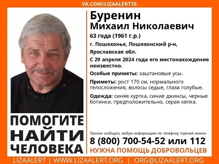 В Ярославской области почти месяц не могут найти пожилого мужчину