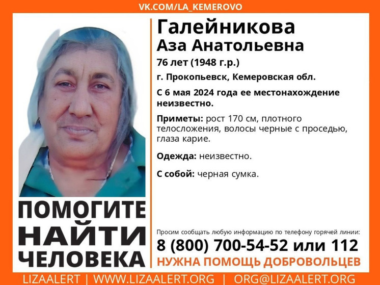 В Кузбассе начались поиски пропавшей в мае пенсионерки