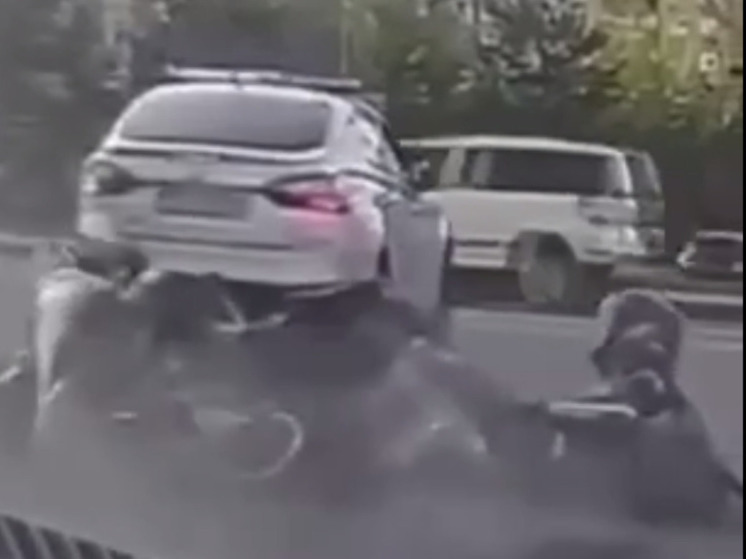 Мотоциклист протаранил полицейскую машину в Красногорске