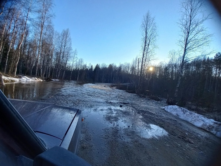 Вода спала, проезд есть: на капремонт дороги на севере Карелии денег нет