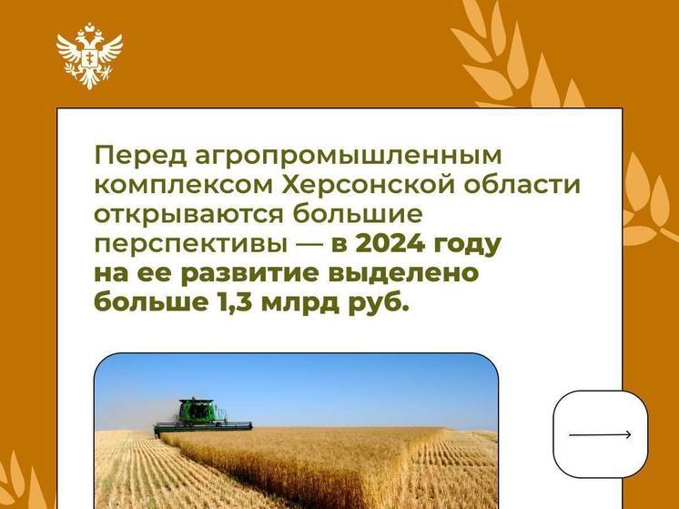 Сельхозпроизводителям Херсонщины окажут помощь на 1,3 миллиарда рублей
