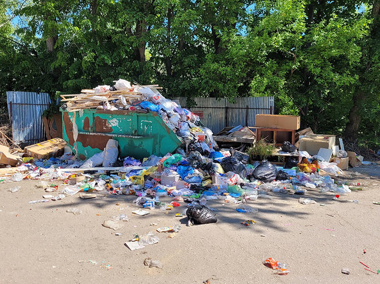 Жители Скопина пожаловались на переполненные мусорные контейнеры