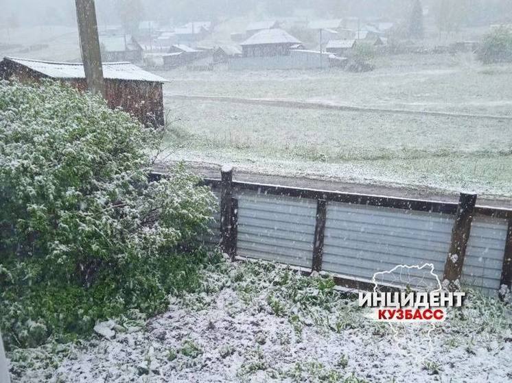 Аномально обильный майский снегопад прошел в кузбасском поселке