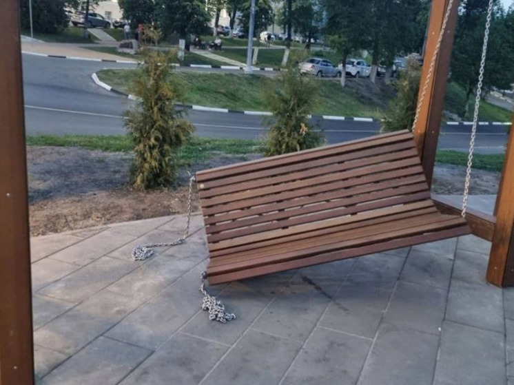 В Орле вандалы сломали скамейку в сквере литераторов