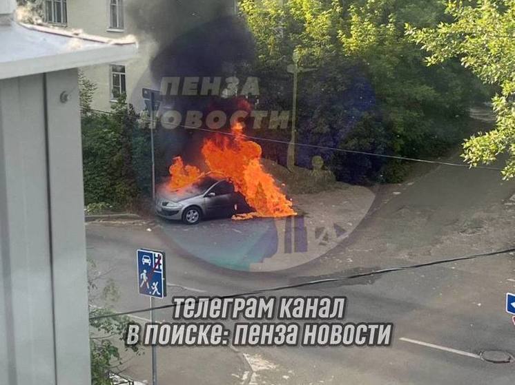 В Пензе автомобиль сгорел из-за поджога тополиного пуха