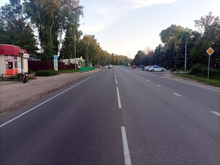 Мотоцикл опрокинулся на трассе Калуга-Перемышль-Белев-Орёл