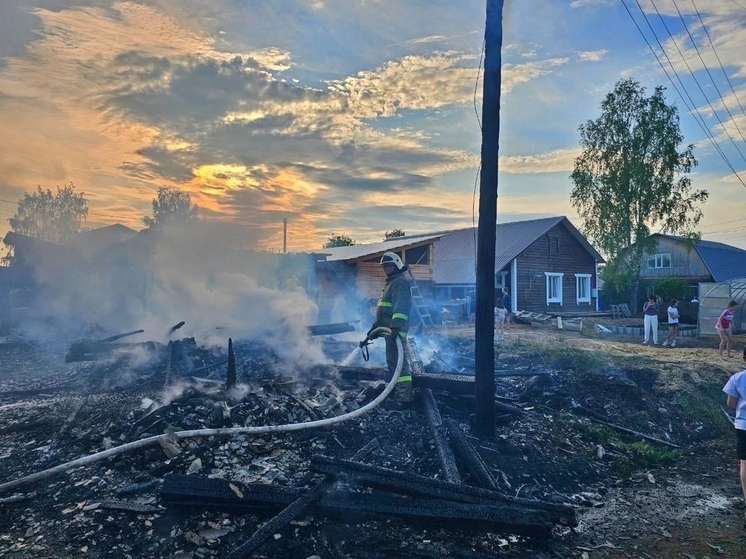 Вельским пожарным удалось отстоять от огня дом