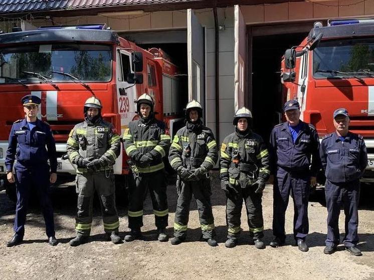 Подмосковные пожарные ликвидировали крупный пожар в Верее