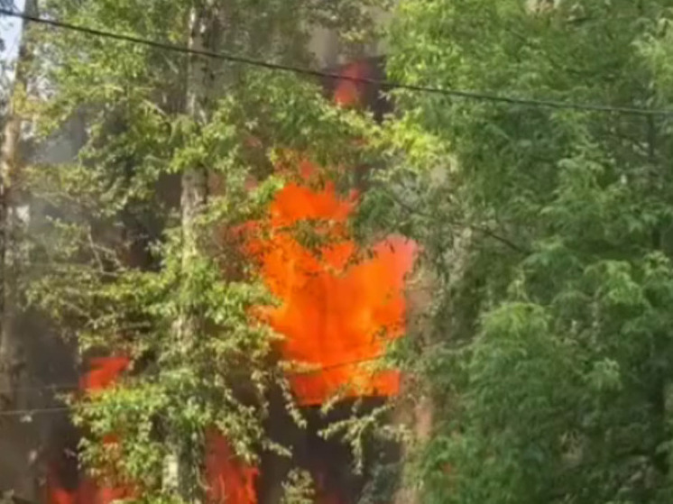 Заброшенное здание загорелось в подмосковном Королеве