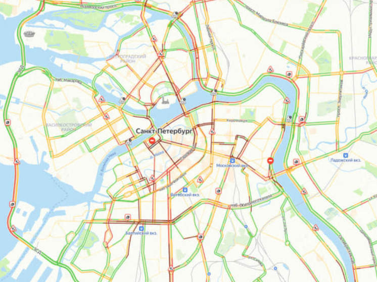 Пробки в Петербурге достигли 9 баллов