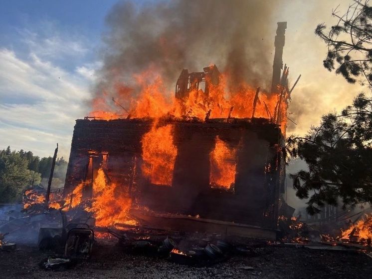 Частный дом полностью сгорел на территории СНТ в Электростали