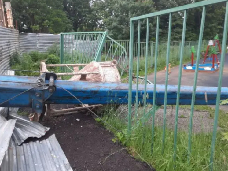 В Подмосковье автокран рухнул на детскую площадку