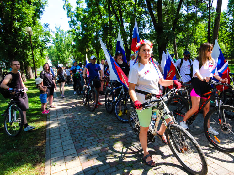 В патриотическом велопробеге поучаствовали около 100 краснодарцев