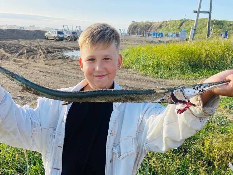 Юный сахалинский рыбак выловил экзотическую рыбу