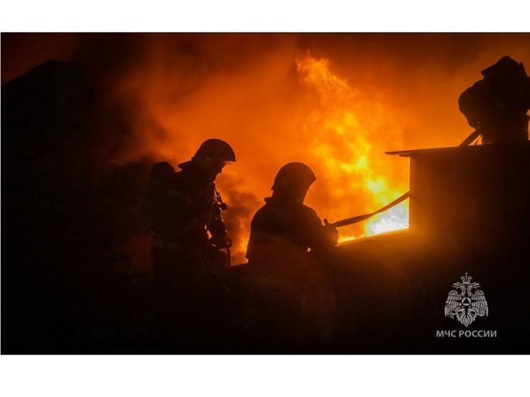 В Екимовичах под Рославлем сгорело хозяйственное здание