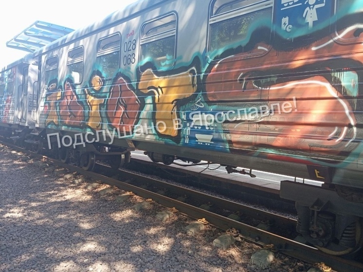 В Ярославле граффитчики размалевали три железнодорожных вагона
