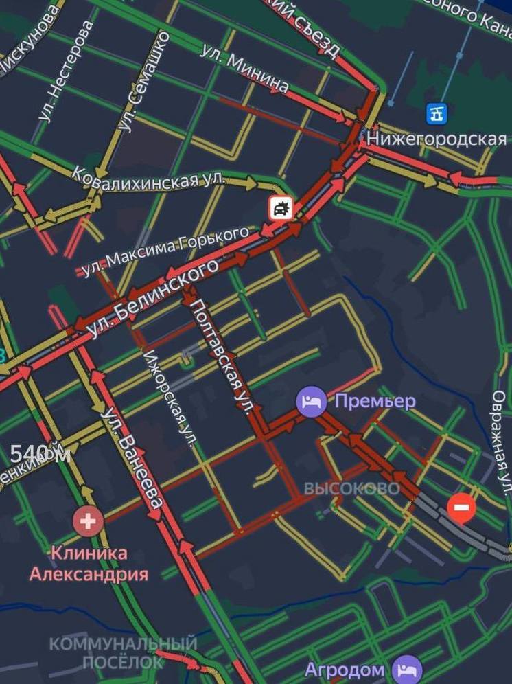 Автомобильный коллапс произошел в Нижнем Новгороде